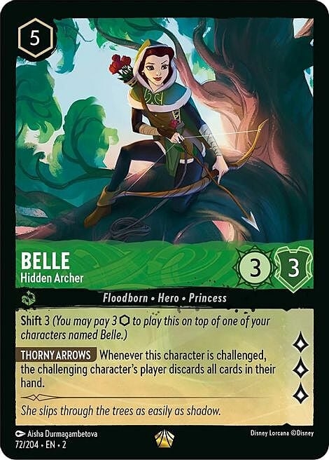 Belle - Hidden Archer (Legendary) - Rise of the Floodborn 72/204 - Disney Locarcana